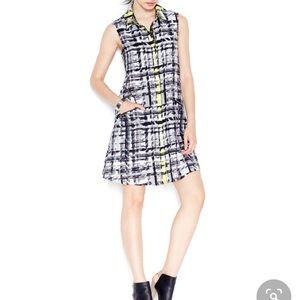 Rachel Roy Medium Abstract Windowpane Zip Dress